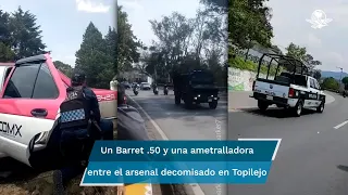 14 detenidos y todo un arsenal decomisado tras balacera en la México-Cuernavaca