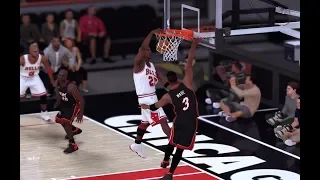 '96 Bulls vs '06 Heat Classic Teams Game HIghlights NBA 2K19 Wade vs Jordan