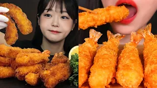 MUKBANGERS consuming CRUNCHY SHRIMP TEMPURA