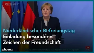 Angela Merkel und Mark Rutte zum "Nationalen Befreiungstag" der Niederlande am 05.05.21