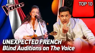 FRENCH songs in non-French-speaking countries on The Voice | Top 10