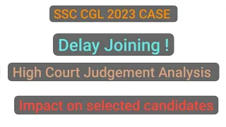 SSC CGL 2023 | HIGH COURT CASE | STATE PCS PLANNER