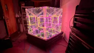 Tesseract Art Installation by Nicky Alice Hypercube Infinity Mirror Art Sculpture Burning Man 2023