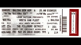 Greta Van Fleet 2018 Detroit Fillmore Safari Song