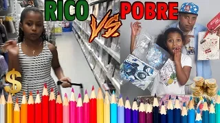 RICO VS POBRE !! COMPRANDO MATERIAL ESCOLAR 2018!! MARYANE ALMEIDA