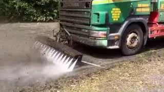 Road Jetter high pressure cleaning thick moss