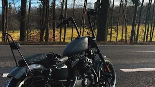 Pure [RAW] Sound | Harley-Davidson Iron 883 Custom Chopper | Rainy Autumn Day Ride 🍂 [4K]