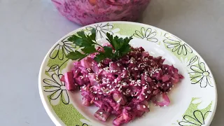 За уши не оттащишь,салат из свеклы и соленых огурцов!Очень ПРОСТО и ВКУСНО!