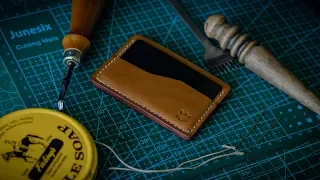 Making Minimalist leather card holder How it's made? DIY