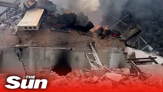 Large factory in Ukraine's Kharkiv is destroyed by Russian shells