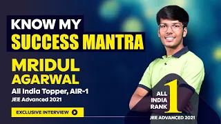 IIT JEE (Advanced) 2021 All India Topper, AIR-1 | Mridul Agarwal ALLEN Student | Exclusive Interview