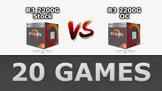 Ryzen 3 2200G Stock VS Overclock (VEGA 8) 20 GAMES TESTADOS