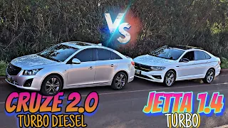 CRUZE 2.0 TURBO DIESEL DESAFIOU O JETTA 1.4 TURBO // QUAL ANDA MAIS