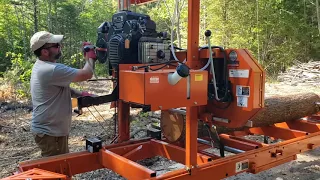 Cutting 2x6s with the woodmizer LT 15 Go sawmill.