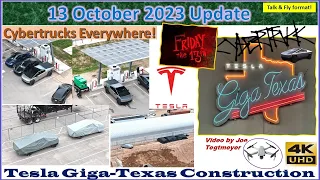 Cybertruck Bonanza Day! Chiller Plant N2 Tanks moved!13 October 2023 Giga Texas Update (07:55AM)