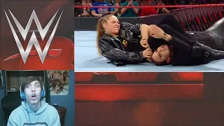 Ronda Rousey puts Stephanie McMahon in a Armbar reaction | Raw April 9, 2018