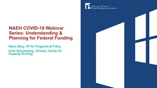 COVID-19 Webinar Series: Understanding & Planning for Federal Funding