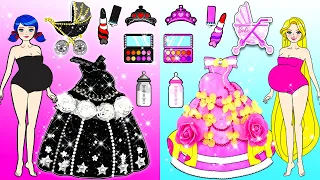 Vestido De Muñeca De Papel - Pink Vs Black Pregnant Mother Decor Baby Room Contest- Woa Doll Español