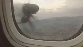 Dash 8-q400 Landing in Athens-Wet runway,(Christmas eve flight)