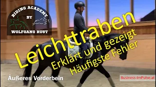 F7: Leichttraben oder Leichtreiten im Trab am Pferd gezeigt und erklärt. Reiterfehler! Reiten lernen