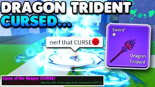 Dragon Trident With CURSED Enchantment is UNLIMITED HP... (Blox Fruits)