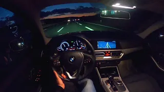 2021 BMW 318D 150 PS NIGHT POV TOP SPEED AUTOBAHN WUERZBURG