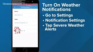 How to turn on severe weather alerts in your 12NewsNow app