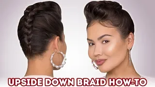 UPSIDE DOWN BRAID HAIRSTYLE TUTORIAL | Maryam Maquillage