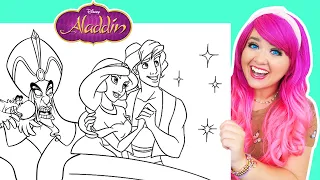 Coloring Aladdin, Jasmine & Jafar Coloring Pages | Prismacolor Paint Markers