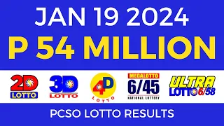 Lotto Result January 19 2024 9pm PCSO