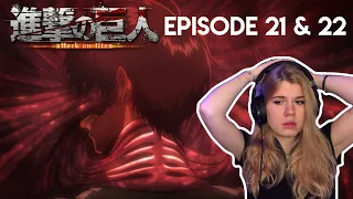 Attack on Titan S1 Episode 21 & 22 Reaction [EREN VS FEMALE TITAN]