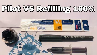 How To Refill Pilot V5 Hi-techpoint 0.5 Pen At Home//How To Re-use Pilot V5 Pen.