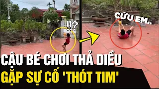 Cậu bé thả diều suýt bị GIÓ CUỐN ĐI khiến ai xem cũng THÓT TIM | Tin Ngắn 3 Phút