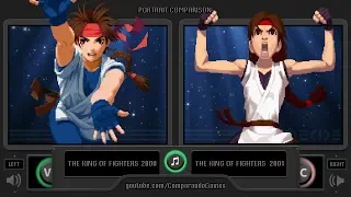 Portrait Comparison of the King of Fighters 2000/2001 (KOF 00 vs KOF 01) Side by Side Comparison