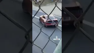 a mustang loses control and crashes into another car, see driver's reaction 😬🤯