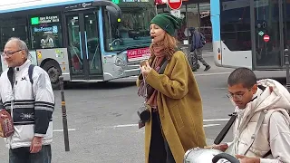 Sudevi Manjari Chants Hare Krishna at Gare du Nord in Paris