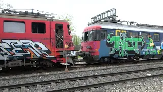 Eisenbahn SBB & BLS Endstation Schrottplatz Wagen Loks Basel Schweiz 4k Train Graveyard