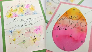 2 EASY easter watercolor cards Part 1 | How to paint the easiest flowers for spring