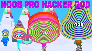 NOOB VS PRO VS HACKER VS GOD   in Layer Man Run 3D Big Update