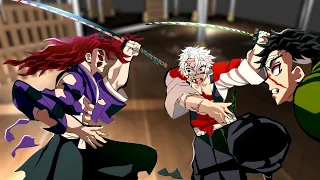 Kokushibo vs Sanemi and Gyomei | Kokushibo vs Pillars part10 (Demon Slayer)