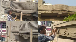 Plaster flower design || parapet wall flower design #craft #vairalvideo #srnfurniture