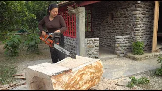 A shocking find in an ancient oak stump - Make tables and chairs from tree stumps Ep1