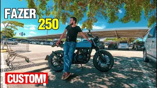 APRESENTAÇÃO EM DETALHES FAZER 250 CUSTOMIZADA SCRAMBLER/CAFE RACER/BRATSTYLE/STREET TRACKER