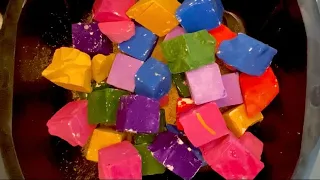 A bucket of Colourful Cubes | Gym Chalk ASMR