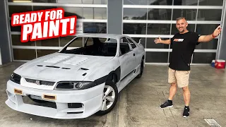 Project "No Secrets" Ep 25 - R33 Skyline GT-R is Ready for Paint - What a Huge Job to Fix!