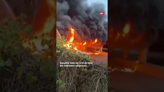 Connecticut: Tanklaster geht nach Unfall in Flammen auf | #ntv #shorts