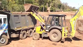 CASE 770EX JCB Backhoe Machine Cutting Soil and Loading in Dump Truck JCB 3DX Machine Working JCB