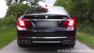 2015 BMW 760i F01 LCI 544 HP Launch Control, Engine Rev, Exhaust Sound, Pull Away