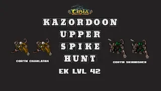 EK lvl 42 Kazordoon upper spike Hunt - 480k/h - Green stamina - Tibia Game