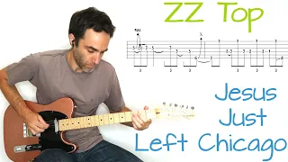 ZZ Top - Jesus Just Left Chicago - guitar lesson / tutorial / cover with tablature